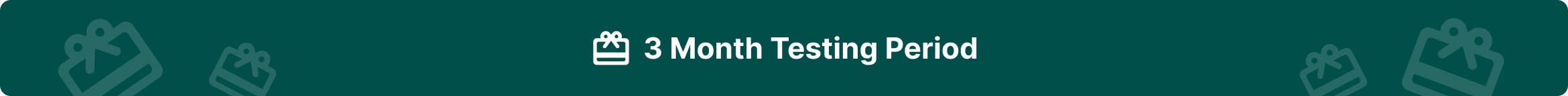 3 Month Testing Period